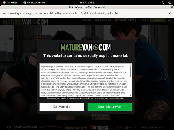 Mature Van Sign Up Link