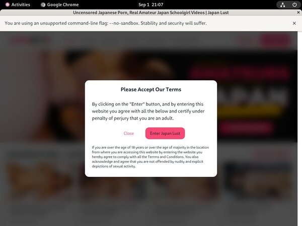 Japanlust.com Sign Up Form