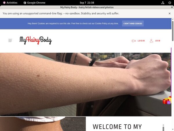 My Hairy Body Sign Up Page