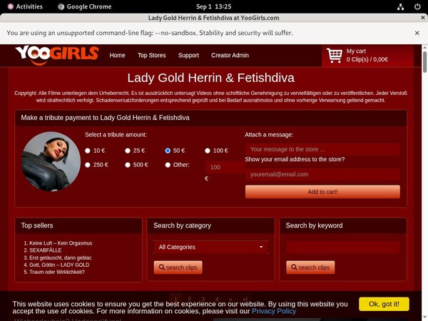 LadyGoldFetishdiva Free Online